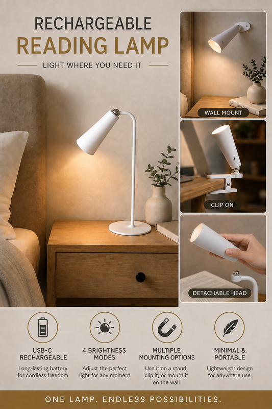 Rechargeable LED Reading Lamp White 106P