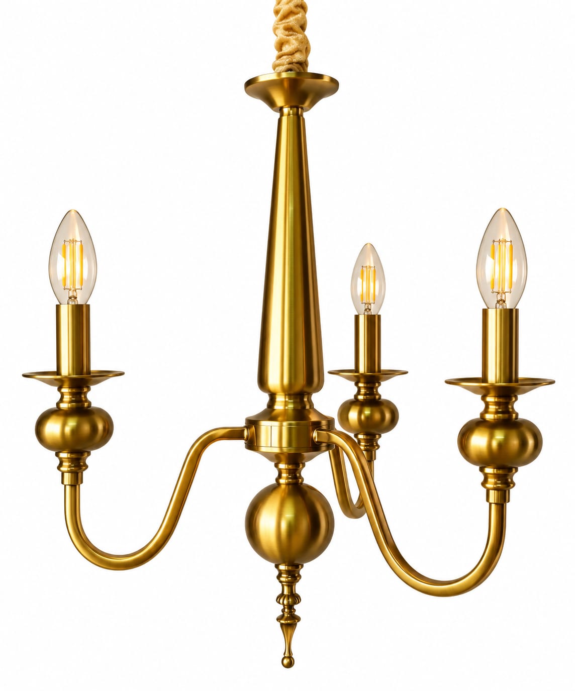 Antique brass Candelabra 3 bulb chandelier