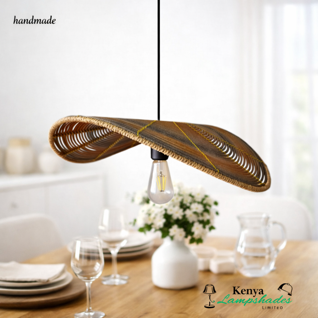 Rattan Wave Design Pendant Light