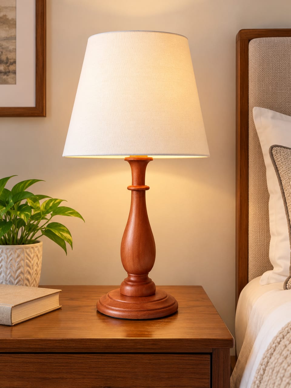 Mahogany Bottle Table Lamp M