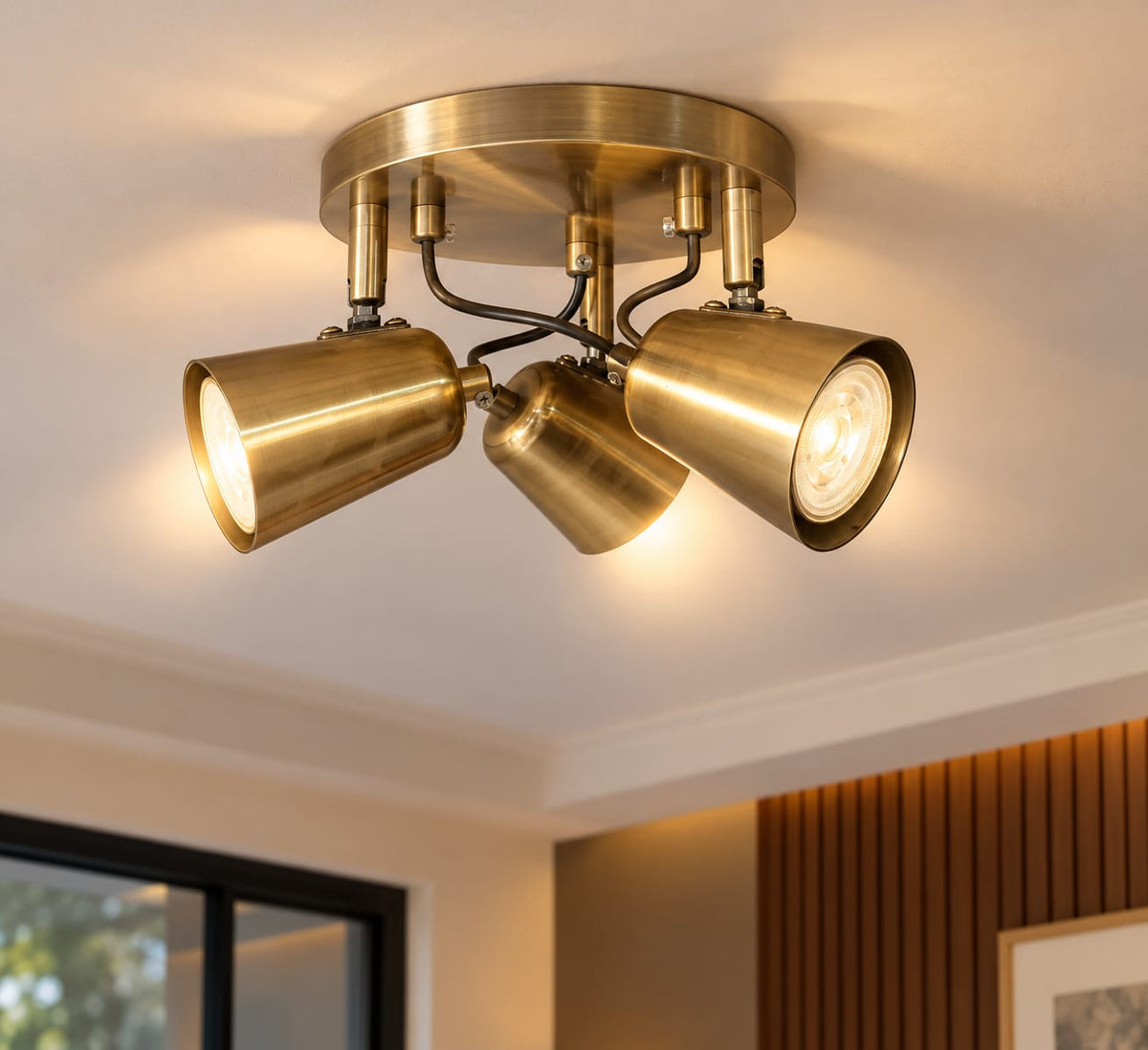 Adjustable GU10 Ceiling Spotlight Antique Brass