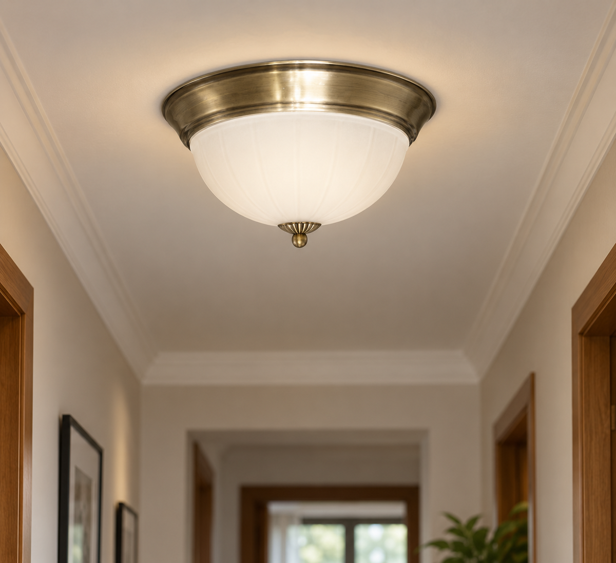 Antique Brass dome Ceiling Light A38