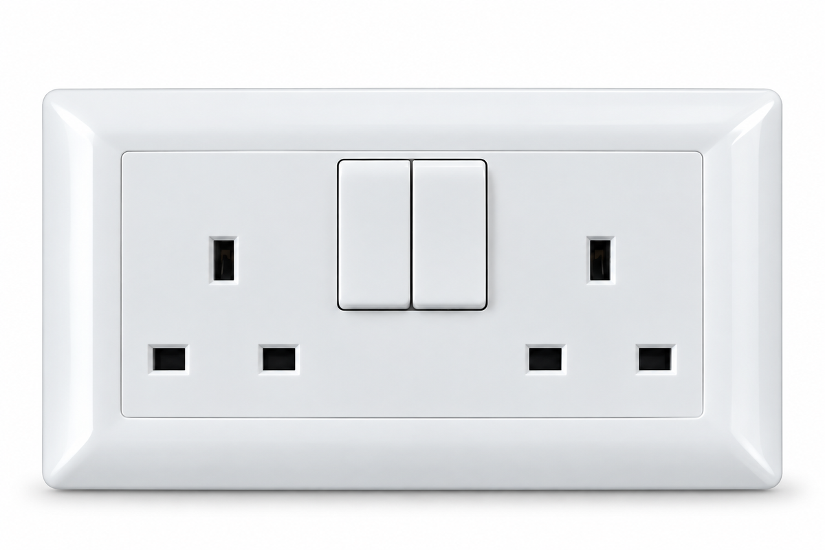 Twin Socket 13A White