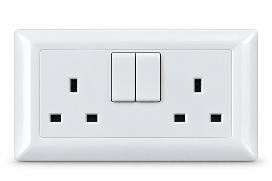 Twin Socket 13A White