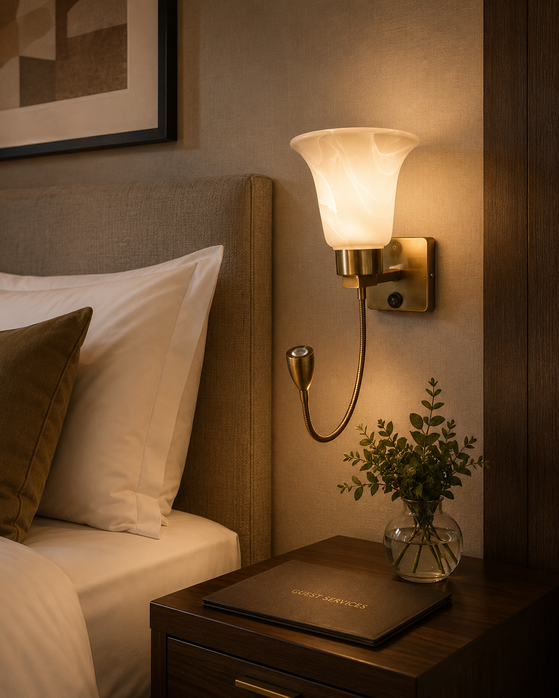 Serena Gooseneck Bedside Wall Light
