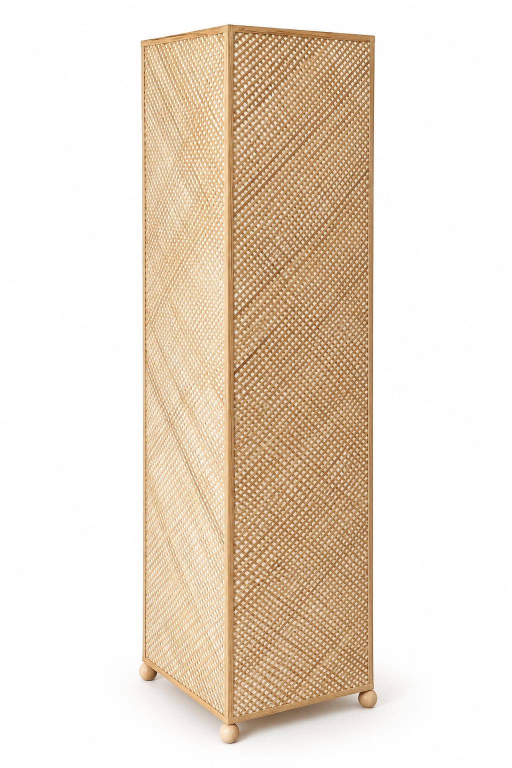 Natural Cane Square Floor Lamp